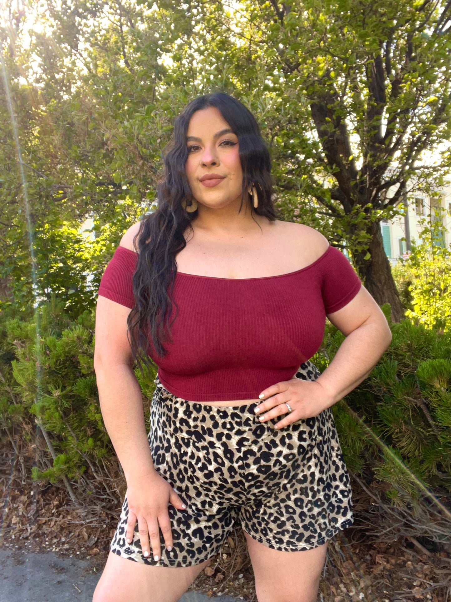 Essential Off Shoulder Top (Wine)