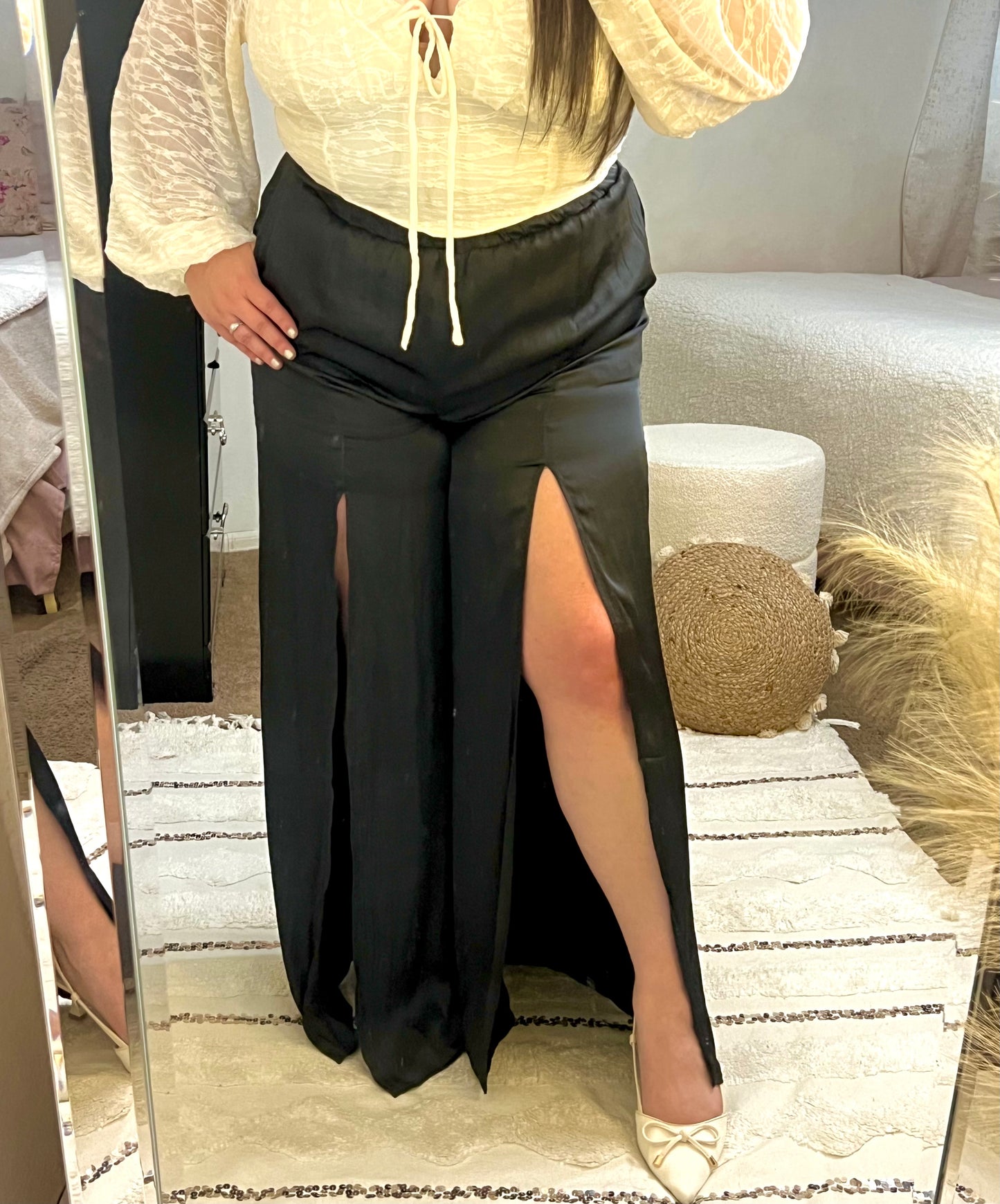 Into The Night Satin Slit Pants