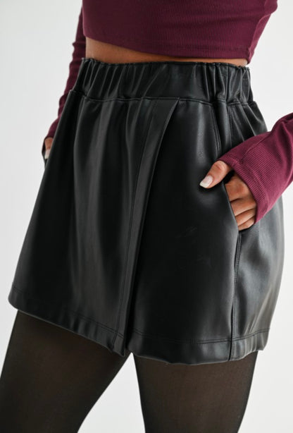 Thalia Leather Skort