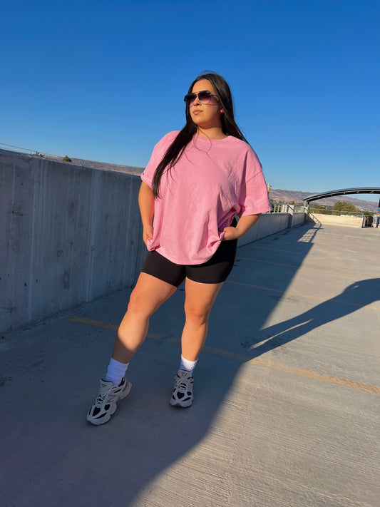 Straight Chillin Oversized Tee - Pink