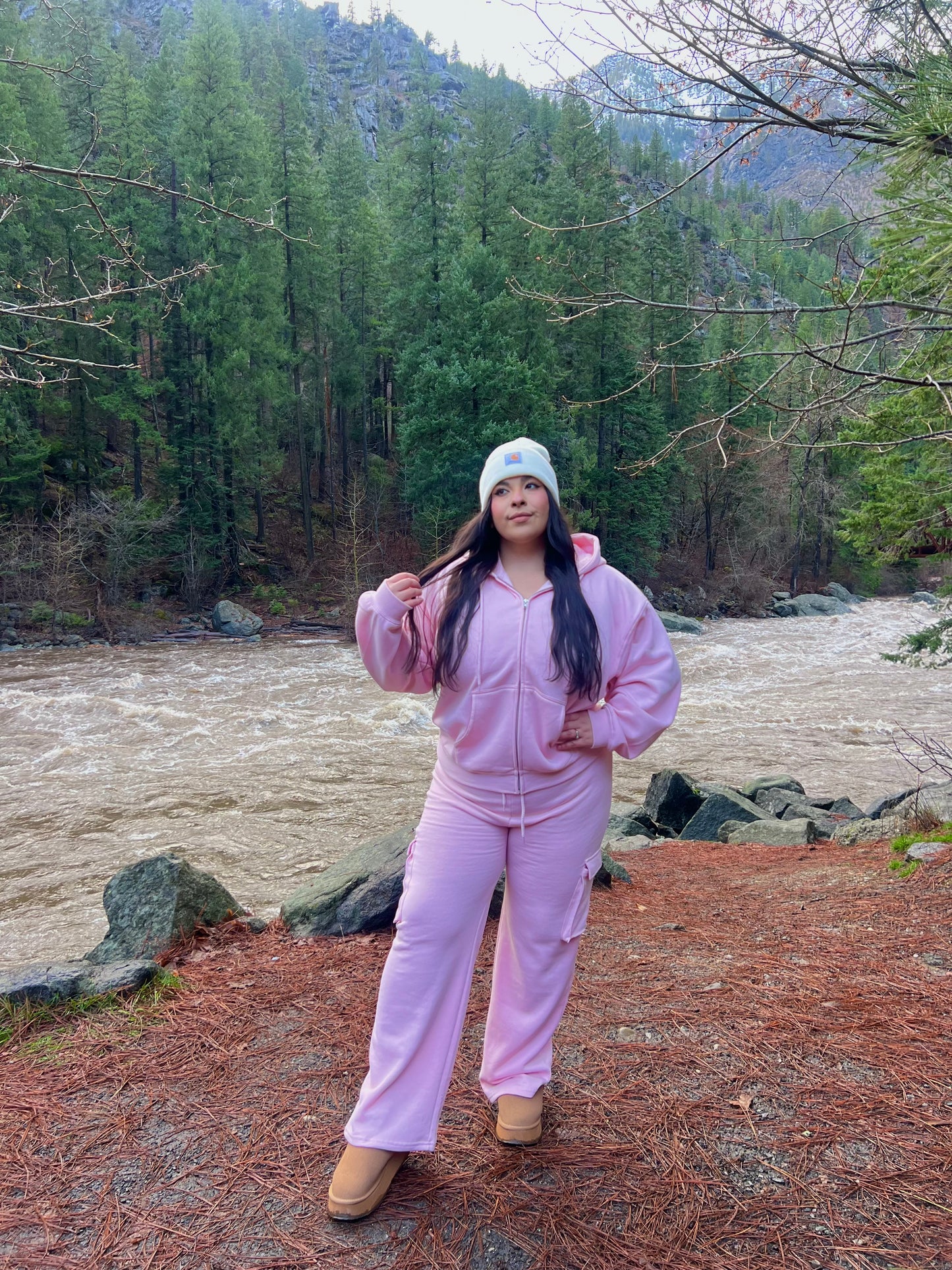 Essential Cargo Sweatpants (Baby Pink)