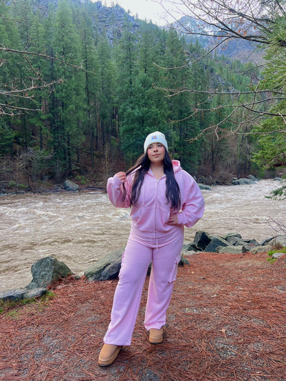 Essential Cargo Sweatpants (Baby Pink)