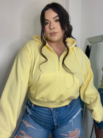Essential 1/2 Zip Hoodie (Buttercream)