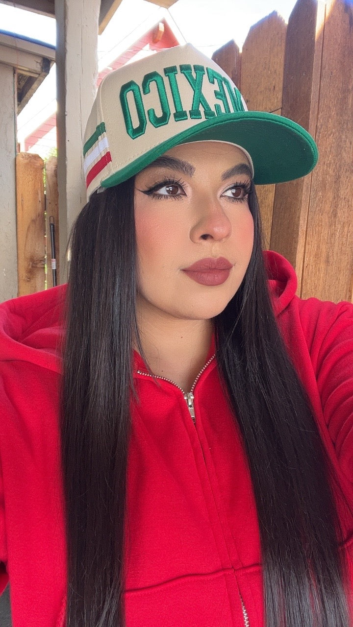 Mexico Baddie Hat (Green/Tan)