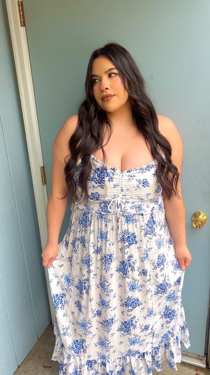Santorini Floral Dress