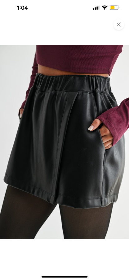 Thalia Leather Skort