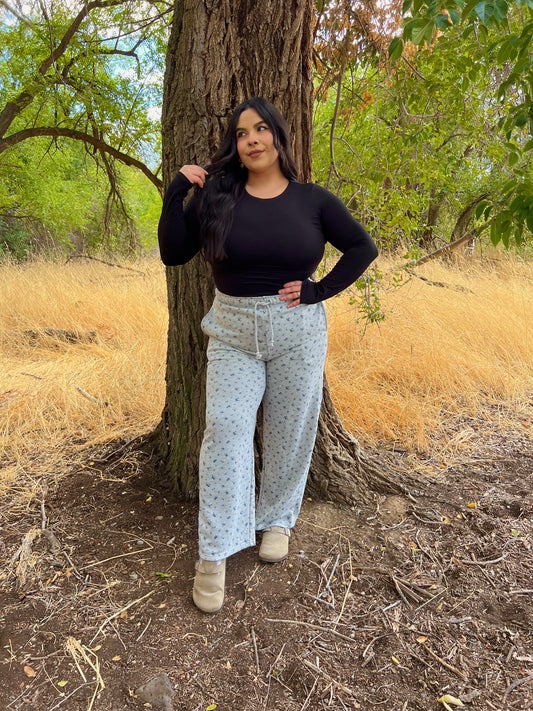 Full Bloom Floral Pants (H.Gray)