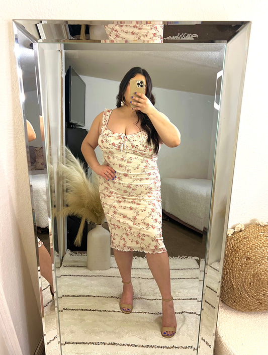 Bouquet Of Flowers Dress (Cream)