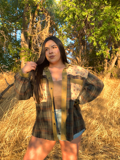 Tree Farm Floral/Plaid Shacket
