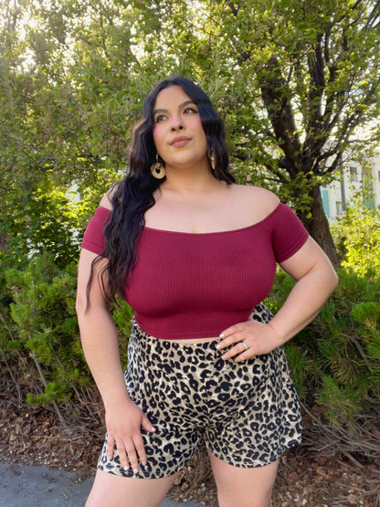 Essential Off Shoulder Top (Wine)