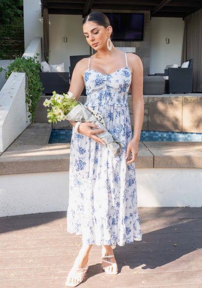 Santorini Floral Dress