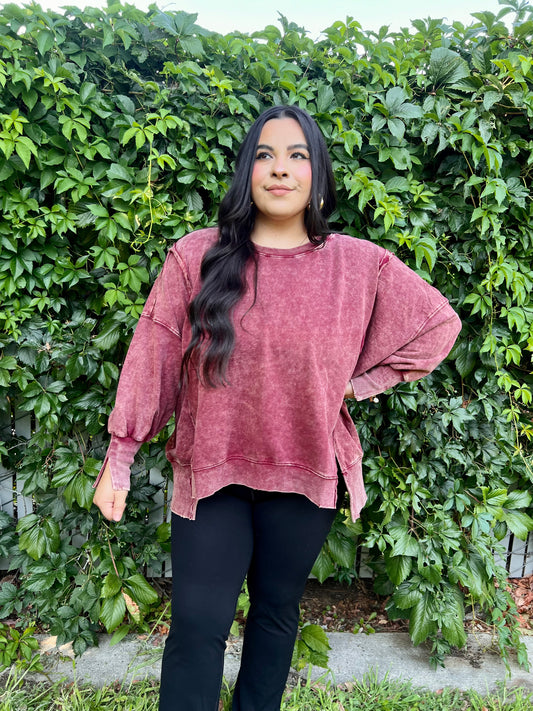 Falling For You Sweatshirt (Burgundy)