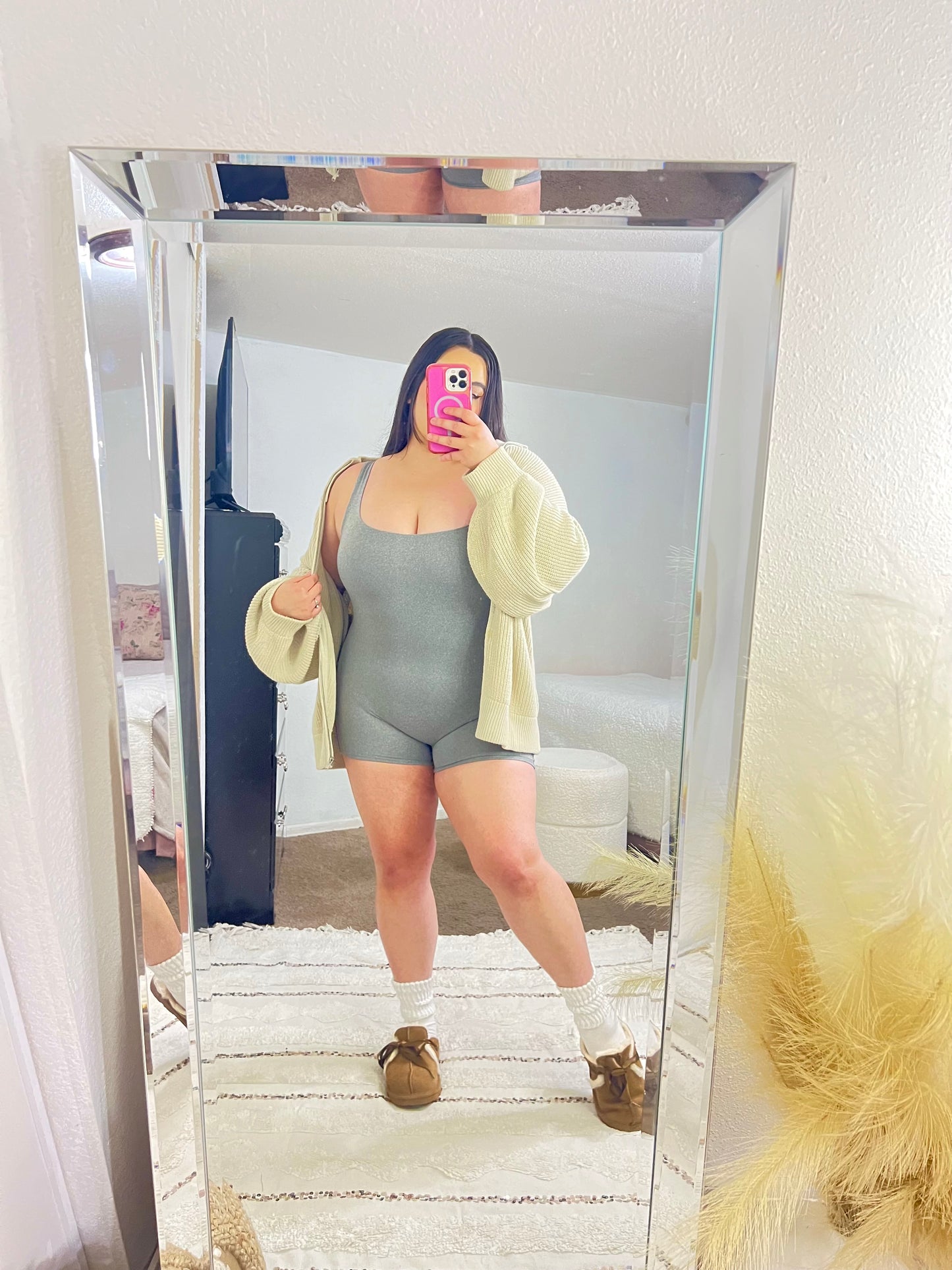 Staying In Romper (H. gray)
