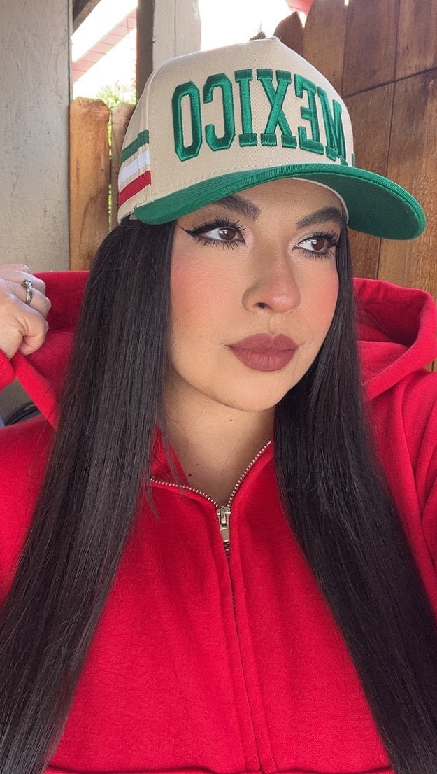 Mexico Baddie Hat (Green/Tan)